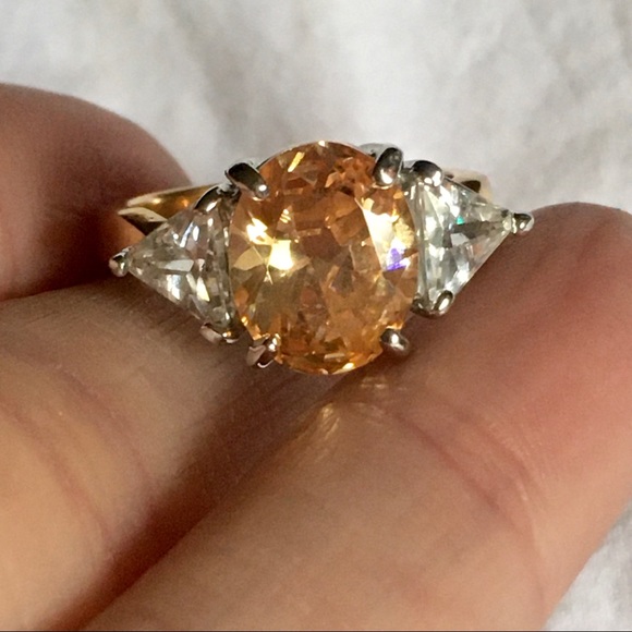 ❤️CZ GEMSTONE GOLD GORGEOUS RING ENGAGEMENT BIRTHSTONE SIZE 4 - Picture 6 of 16